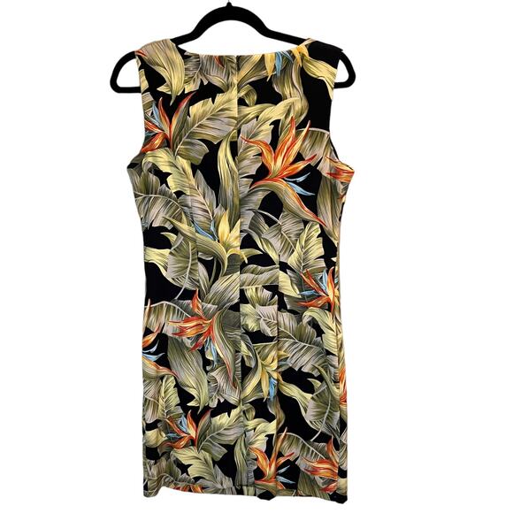 Dressbarn Tropical Palm Leaves Floral Sheath Dress Size 8 Multicolor Stretchy - Picture 9 of 12